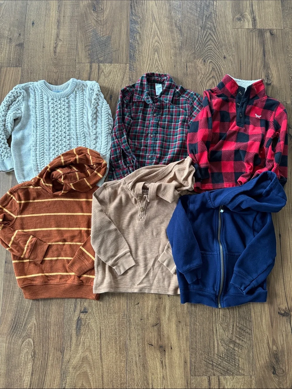 Bundle of toddler boy fall and winter tops, size 3T, Old Navy & Carter’s
